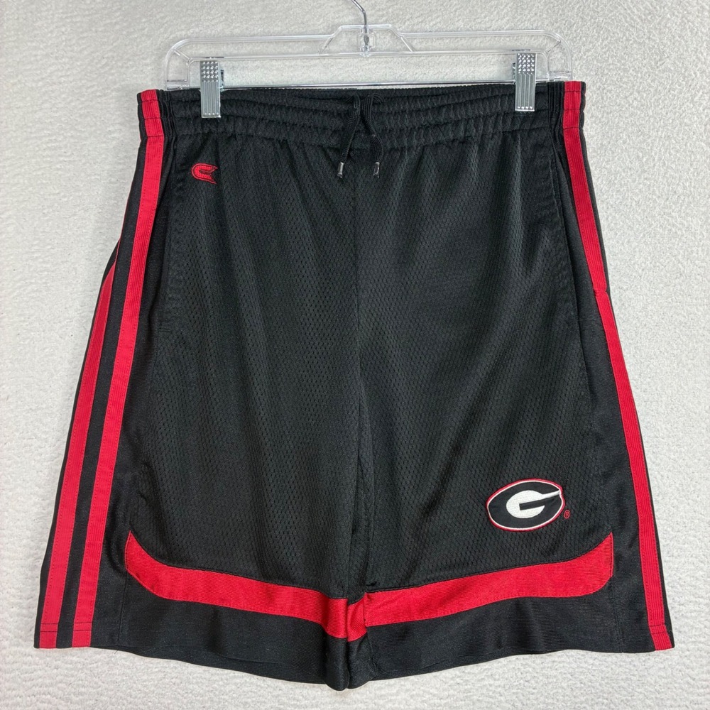 Y2K Georgia Bulldogs Baggy Basketball Short Men S Black Red Mesh Silky Colosseum